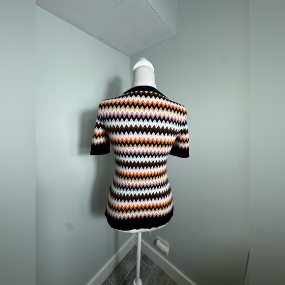 Missoni Wool Short Sleeve Crewneck Zig Zig  Pullover Sweater Size 40/US 4 - Picture 9 of 17